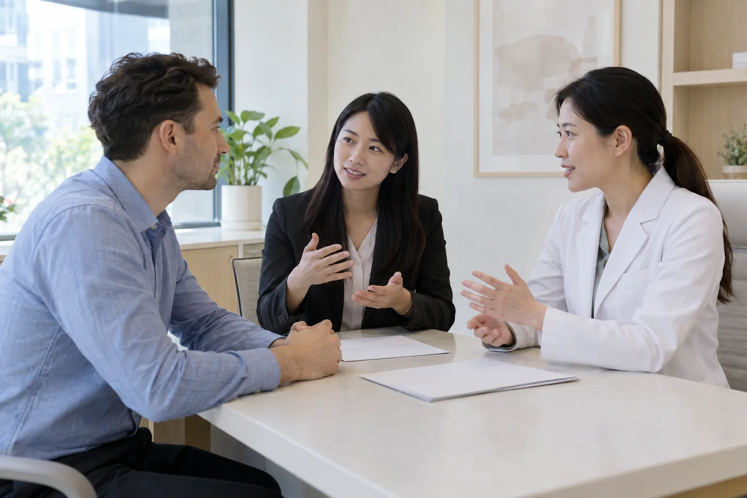 現代診所明亮諮詢桌（示意圖）